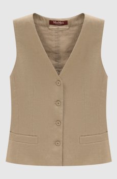 Коричневый жилет CARNET из льна