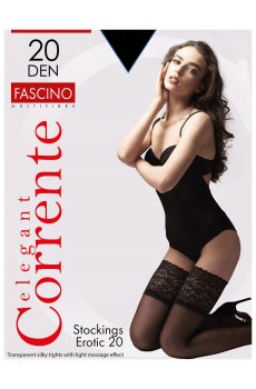 Чулки женские Corrente Stockings Erotic Fascino 20 DEN, Nero, размер 1/2