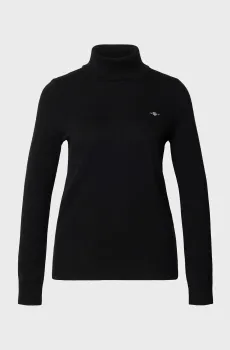 Женский черный шерстяной гольф ROLLNECK Черный S Gant 4805263