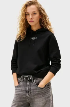 Женское черное худи REG ESS LOGO Черный S Tommy Jeans DW0DW20943