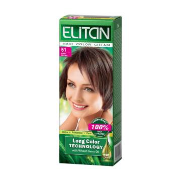 Стойкая крем-краска для волос Elitan Hair Color Cream 51 Русый, 115 мл Стойкая крем-краска для волос Elitan Hair Color Cream 51 Русый, 115 мл