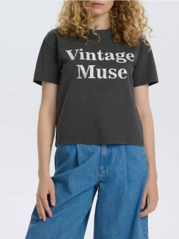 Reserved - Футболка з принтом - темно-сірий - WU827-90X