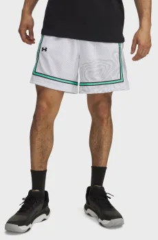 Мужские белые шорты Zone Pro 7 Mesh Shrt Prntd Белый S Under Armour 6000365-100