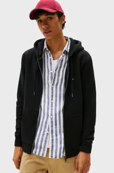 Мужское черное худи IM NA FLAG LOGO ZIP THRU Черный S Tommy Hilfiger MW0MW31492