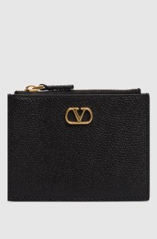 Черный кожаный картхолдер VLogo Signature