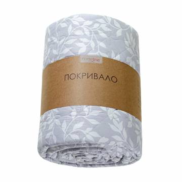 Стеганое покрывало Home Line Пэчворк, веточки, серое, 210*240 см (177318)