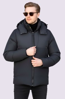 Зимняя куртка с капюшоном темно-серая DV-100-combi