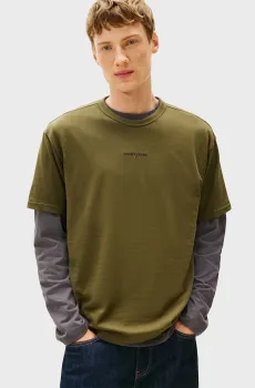 Мужская оливковая футболка RLX LINEAR LOGO Оливковый M Tommy Jeans DM0DM21110
