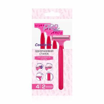 PROtebe Comfort+ Cтанок для бритья одноразовый женский, 2 лезвия, 4 шт