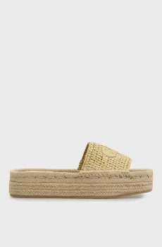Женские бежевые слайдеры FLATF ESPADRILLE RAFFIA Бежевый 38 Calvin Klein HW0HW02895