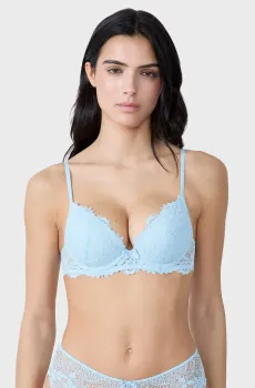Женский голубой бюстгальтер пуш-ап глубокое декольте SUCCESS Голубой 75B Etam 6505623