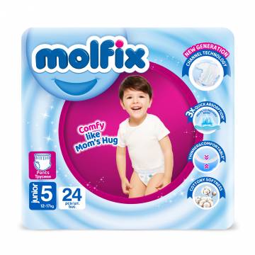Подгузники-трусики Molfix Twin Junior размер 5 (12-17 кг), 24 шт Подгузники-трусики Molfix Twin Junior размер 5 (12-17 кг), 24 шт
