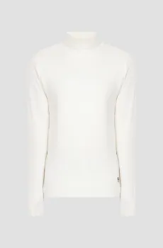 Мужской белый шерстяной гольф Белый L Karl Lagerfeld 534399.655009;80