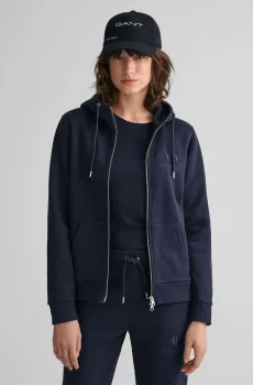 Женское темно-синее худи REG TONAL SHIELD ZIP Синий S Gant 4200671
