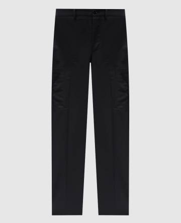 Черный карго из шерсти с логотипом