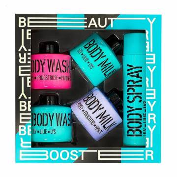 Набор для тела Mades Cosmetics Beauty Booster Голубая лилия, розовый пион и фруктовый пурпур, 5 предметов Набор для тела Mades Cosmetics Beauty Booster Голубая лилия, розовый пион и фруктовый пурпур, 5 предметов