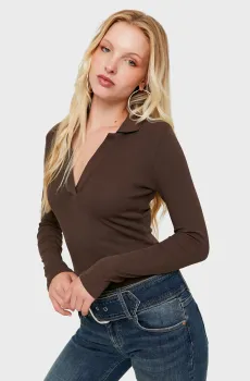 Женское темно-коричневое боди Коричневый XS Tally Weijl SBOCOPOLINA2