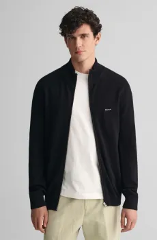 Мужской черный кардиган COTTON PIQUE ZIP Черный XXL Gant 8040524