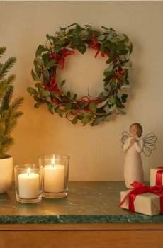 Декоративний різдвяний вінок - різнобарвний