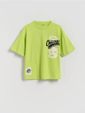 Reserved - Футболка з принтом - жовто-зелений - 070FH-71X