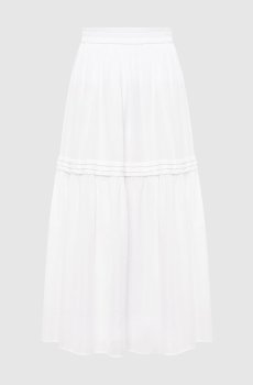 Белая юбка макси с цепочкой мониль