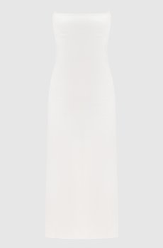 Белое платье миди Allacciami с льном