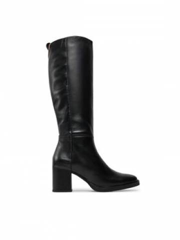 Tommy Hilfiger Чоботи Long Boot Mid Wrapped Lthr Heel FW0FW08099 Чорний Tommy Hilfiger Чоботи Long Boot Mid Wrapped Lthr Heel FW0FW08099 Чорний