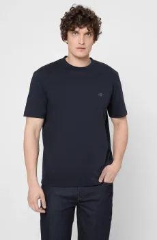 Мужская темно-синяя футболка Синий L BOSS 50520298;404