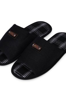 Мужские комнатные тапочки 2Step открытые, черные, размер 43-44 (WMSL2024-2-Blk)