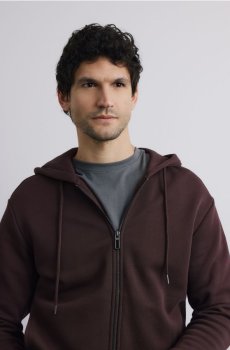 Reserved - Худі на блискавці - темно коричневий - 377HM-89X