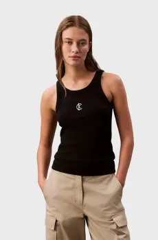 Женская черная майка SL Cotton Contour Rib CK Tank Черный S Calvin Klein Jeans LV047B829G