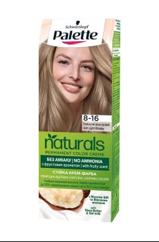 Безаммиачная краска для волос Palette Naturals Permanent Color Creme, 8-16 Пепельный светло-русый, 110 мл