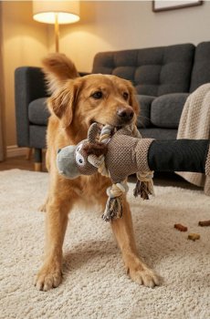 Плюшева іграшка для собаки зі свистком - коричневий