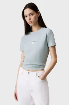 Женская голубая футболка MONOLOGO BABY Голубой XS Calvin Klein Jeans J20J223113