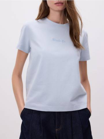 Reserved - Футболка з вишивкою - блідо-блакитний - 236DT-05X