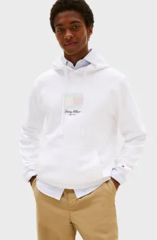 Мужское белое худи ITHACA FLAG Белый L Tommy Hilfiger MW0MW39377