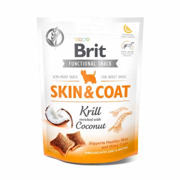 Лакомство для собак Brit Care Skin & Coat криль с кокосом, 150 г Лакомство для собак Brit Care Skin & Coat криль с кокосом, 150 г