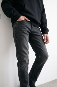 Джинси slim fit з ефектом прання - чорний