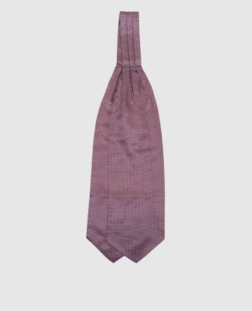 Бордовый галстук-пластрон из шелка в узор