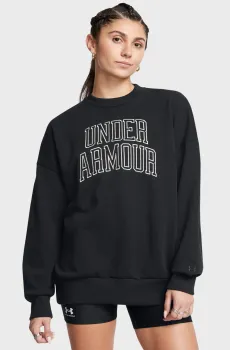 Женский черный свитшот UA Icon HWT Terry OS Crew Черный S Under Armour 1386493-001