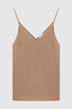 Коричневая майка из шелка