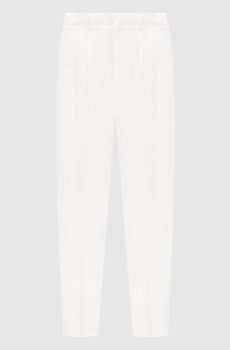 Белые брюки с льном