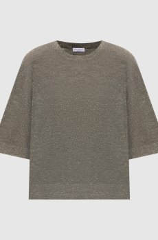 Топ цвета хаки с льном