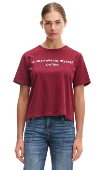 Cropp - Футболка оверсайз із принтом - червоне дерево