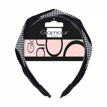 Обруч для волос Inter-Vion Glamour черный с гусиными лапками, 1 шт Обруч для волос Inter-Vion Glamour черный с гусиными лапками, 1 шт