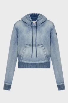 Женское синее джинсовое худи D-ANGY-HOOD Синий S Diesel A12574 068JS