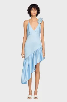 Женское голубое платье Голубой 38 Sandro SFPRO04876_Blue Sky