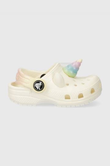 Детские шлепанцы Crocs CLASSIC IAM RAINBOW UNICORN CLOG цвет бежевый Детские шлепанцы Crocs CLASSIC IAM RAINBOW UNICORN CLOG цвет бежевый