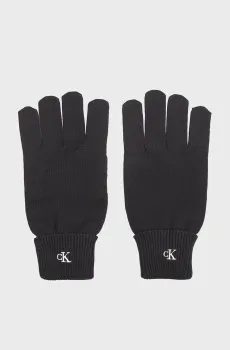 Мужские черные перчатки FINE RIB Черный ONESIZE Calvin Klein LV14D8019G