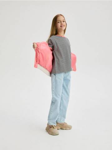 Reserved - Футболка в смужку з вишивкою - чорний - 294DB-99X Reserved - Футболка в смужку з вишивкою - чорний - 294DB-99X
